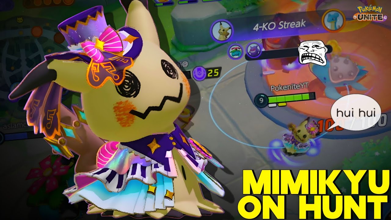 MIMIKYU HUNTING ATTACKERS OF SOLO QUEUE WITH LEGENDARY HOLOWEAR 😎 | POKEMON UNITE 