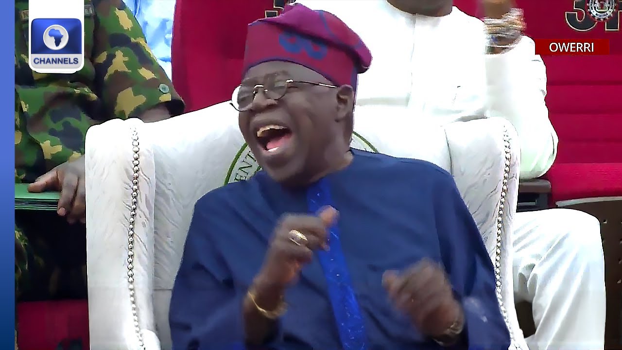 Moment Tinubu Burst Into Laughter Over Reference To 'Emi Lo Kan' At Imo Gov's Book Presentation