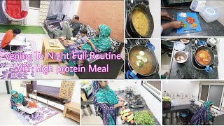 Indian Mom Evening To Night Full Routine| pregnancy Meal prep Breakfast and dinner With High Protein