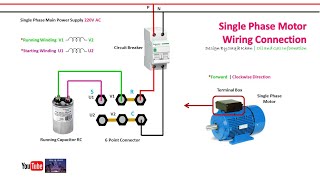 Single Phase Motor Wiring Connection | Capacitor | Urdu Hindi - YouTube Marathon Motor Wiring Diagram YouTube