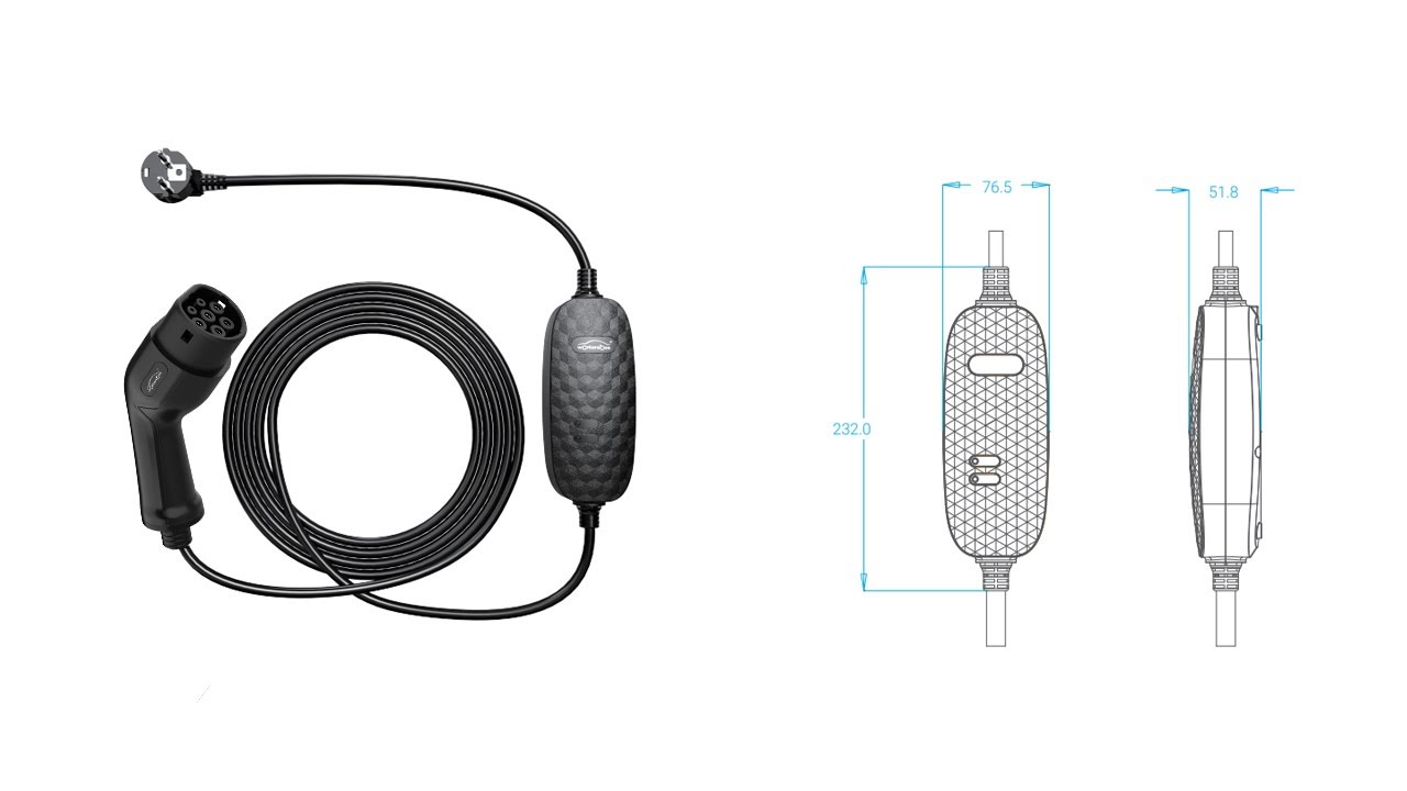 Chine Chargeur EV Portable SAE j1772 EVSE de niveau 1-2 Type1 avec câble de  charge d'extension,Chargeur EV Portable SAE j1772 EVSE de niveau 1-2 Type1  avec câble de charge d'extension Fabricant 