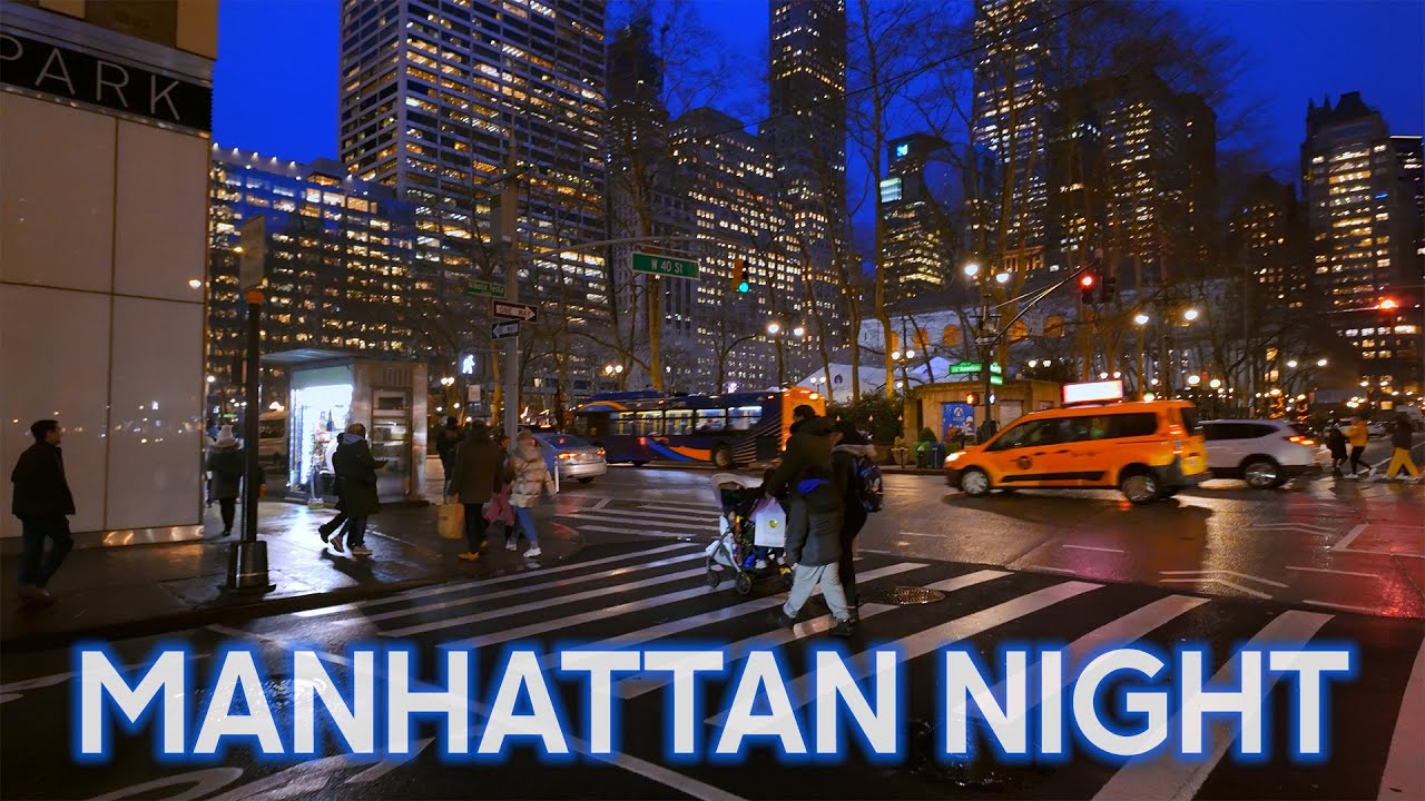 New York, Amerika Serikat | MANHATTAN Stunning Midtown | Jelajah Kota Malam 4K