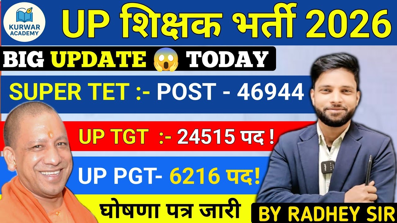 UP TEACHER BHARTI 2026 l UP TGT, PGT NOTIFICATION l UP TEACHER 30000 हजार भर्ती BY RADHEY SIR K. A 