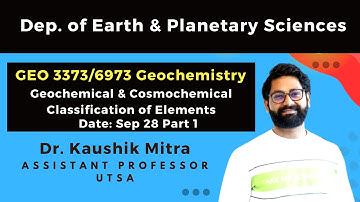 GEO 3373 6973 Geochemistry Fall 23 Sept 28 Part 1