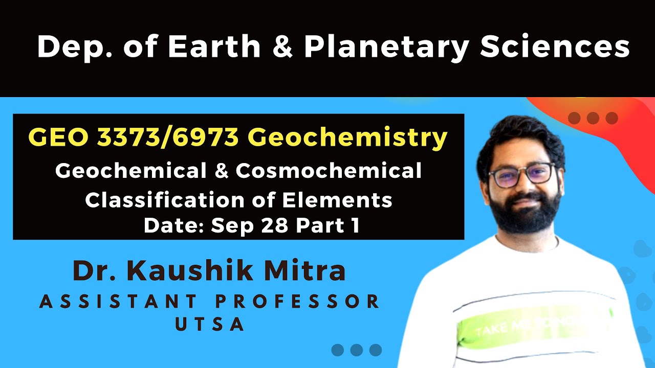 GEO 3373 6973 Geochemistry Fall 23 Sept 28 Part 1