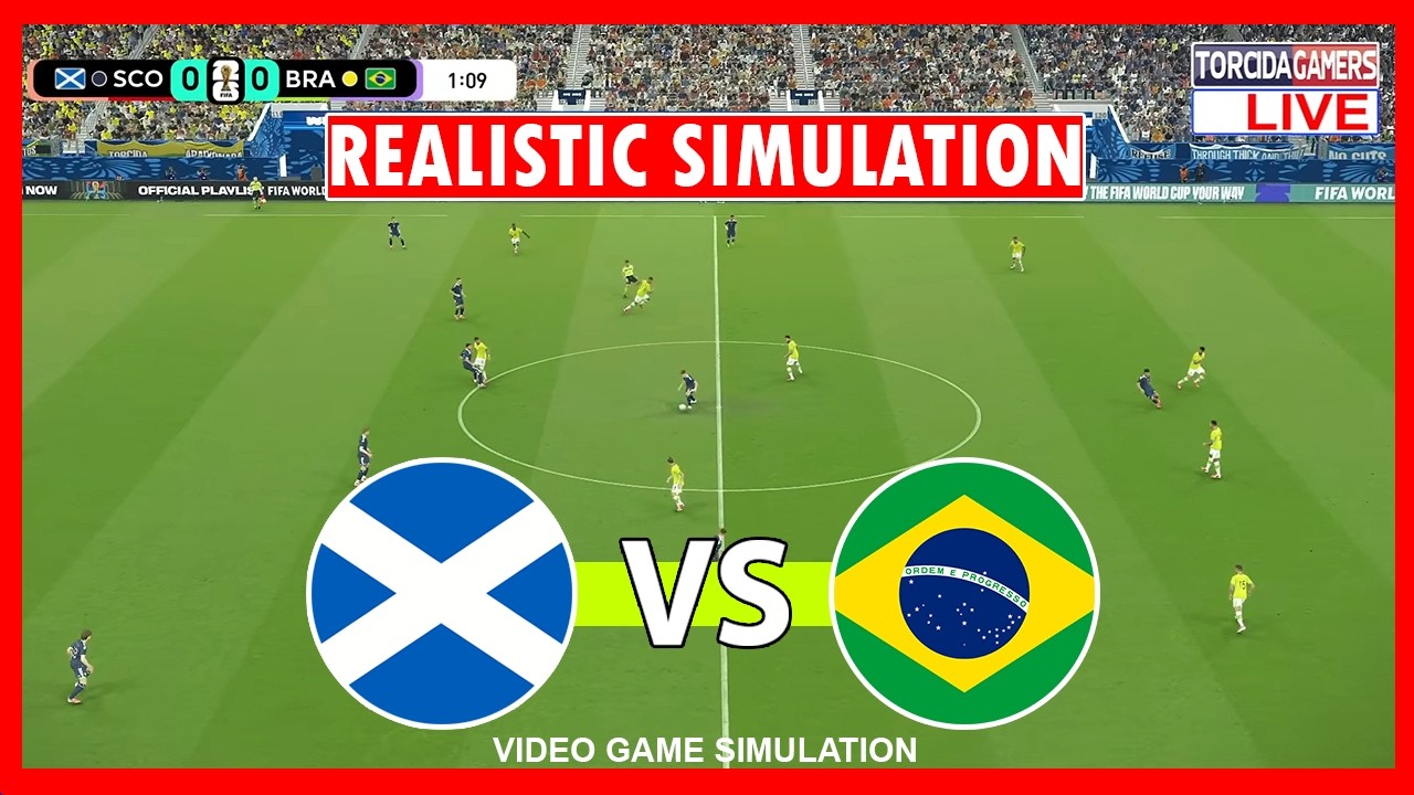 🔴Scotland vs Brazil Live | World Cup 2026 | Full Match Streaminng | Video Game Simulation