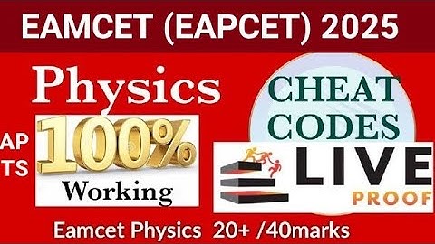 Eamcet 2025 Cheat Codes || Eamcet 2025 Physics Cheat Codes || Chat Codes For Eamcet 2025