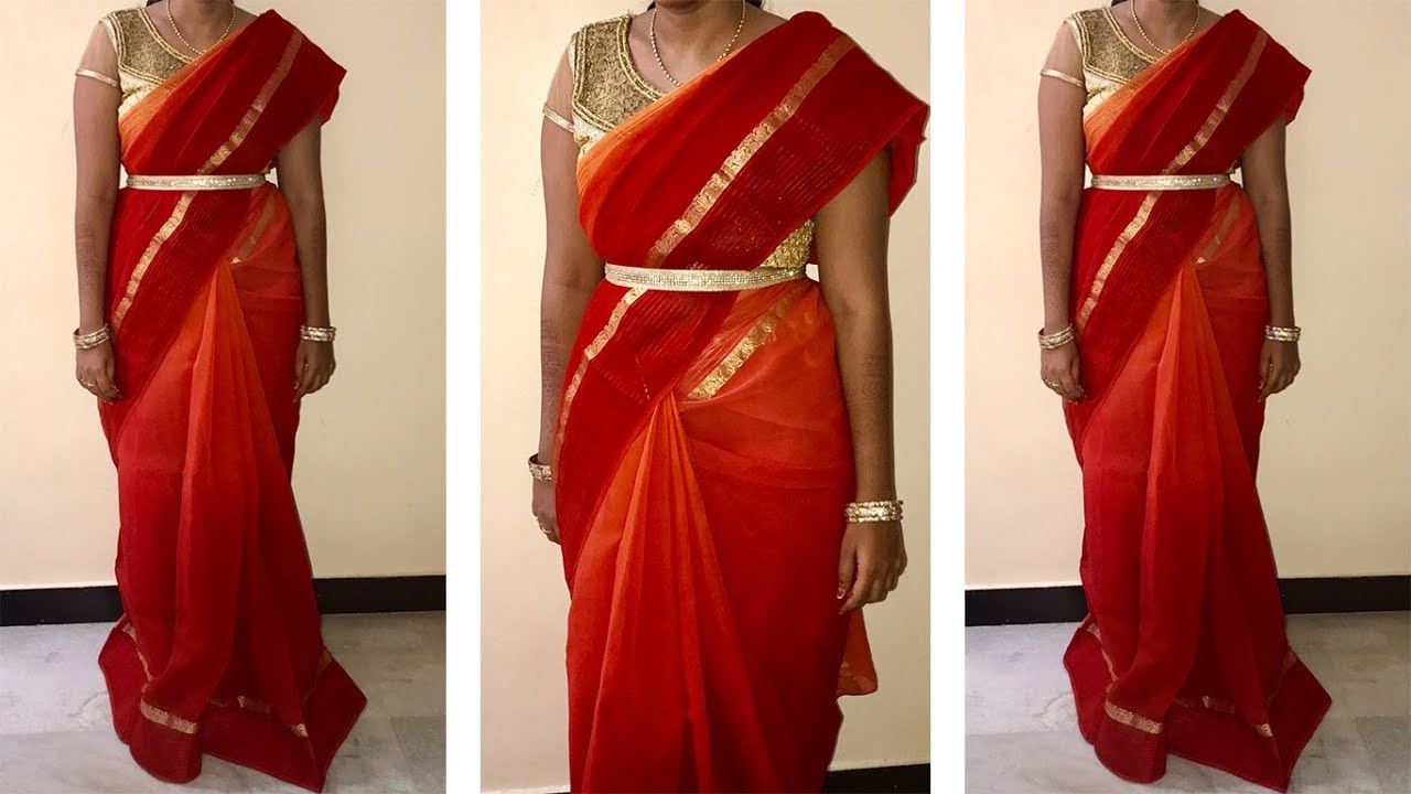 Saree belt making at home easily within 2 minutes /saree waist belt making  /New style saree 