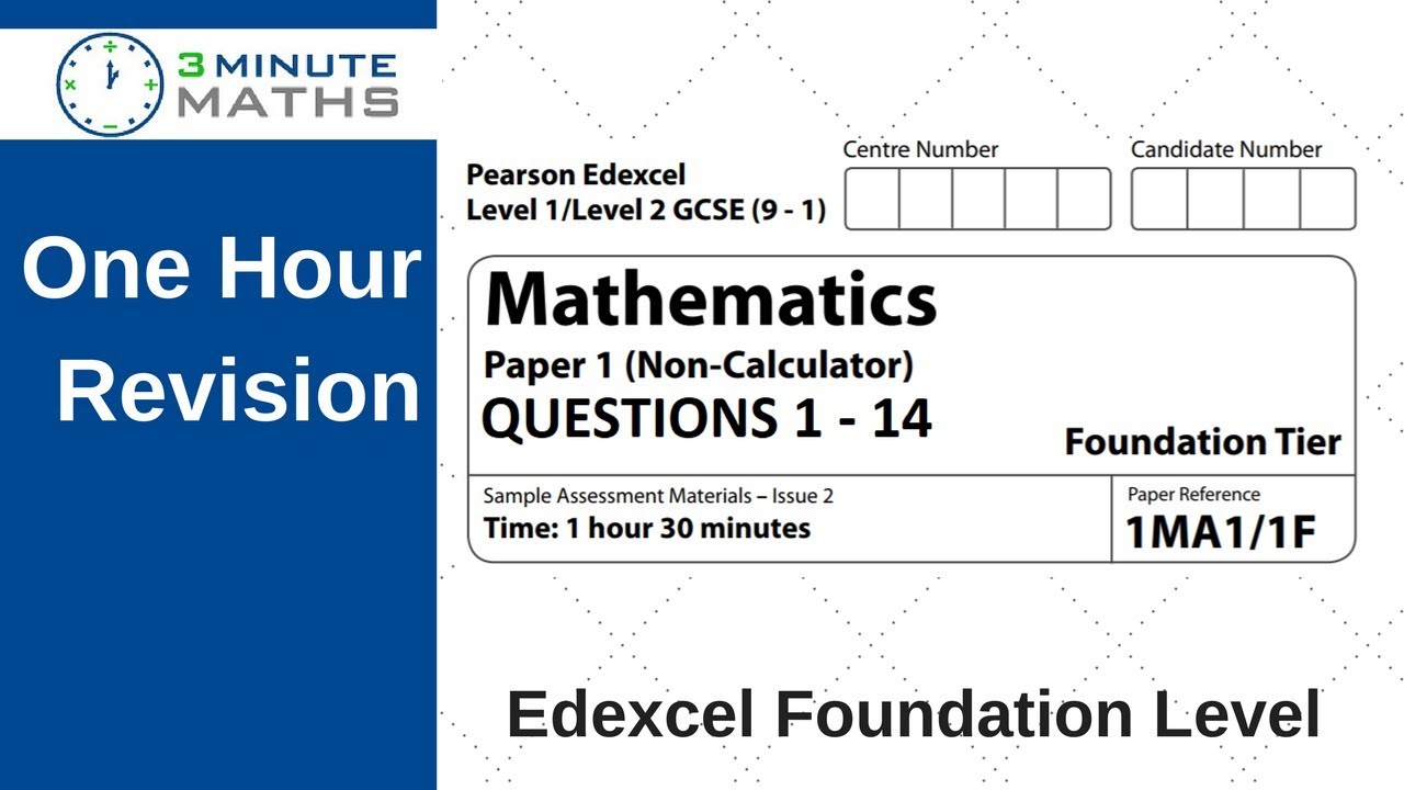 Edexcel Foundation Gcse Maths Paper 1 Non Calculator Questions 1 14 Youtube