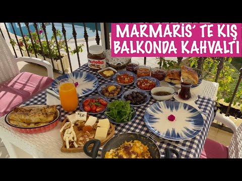 OCAK'TA BALKONDA KAHVALTI / MARMARİS' TE KIŞ / HAFTASONU KAHVALTISI #turkishbreakfast