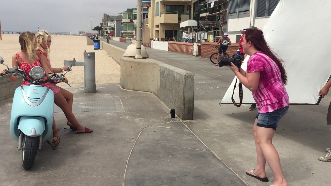 behind the scenes of a Photo shoot in hermosa beach California on the