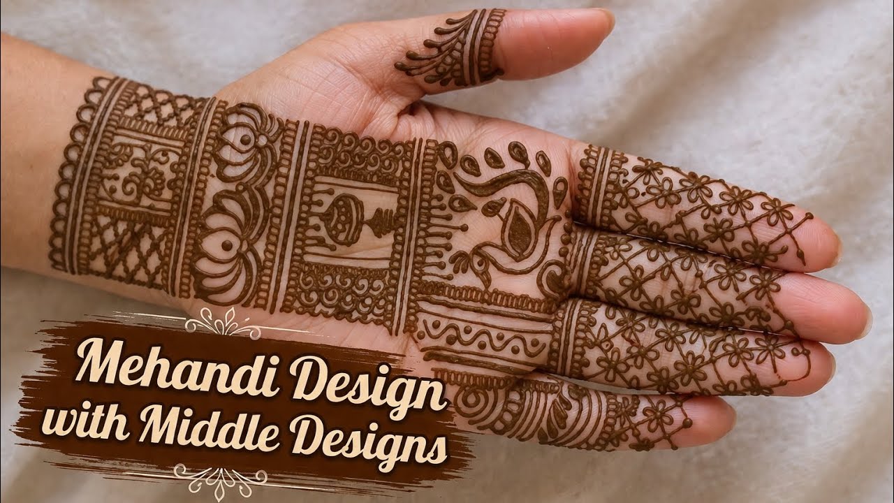 Mehandi Design with Middle Designs | Easy & Beautiful Mehndi Tutorial💖 ...