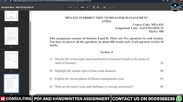 PGDDRRM IGNOU MPA 033 SOLVED ASSIGNMENT PDF AND HANDWRITTEN | GUESS PAPERS | PYQ SOLVED