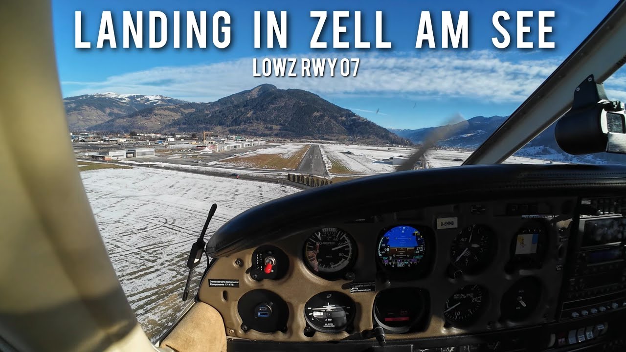 LANDING in ZELL AM SEE LOWZ 07 | Piper PA28 | Unedited Cockpit View 4K