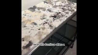 Italian Luxury Villa Living Room Furniture with Natural Marble Porch Table and Glass Console Sofa Ba