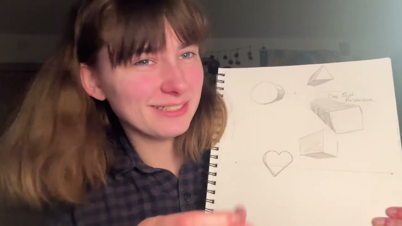 drawing perspective shapes in pencil (1-point, 2-point, 3-point) | ASMR | ~lofi~