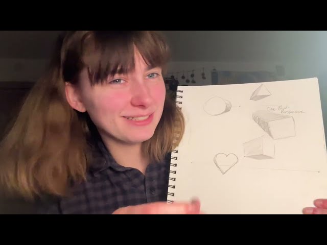 drawing perspective shapes in pencil (1-point, 2-point, 3-point) | ASMR | ~lofi~