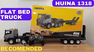 RC Huina 1318 Flat Bed Truck Trailer Carrier Transporter Review | Angkut Alat Berat Excavator 1319