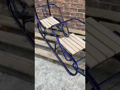 Дитячі санки для двійні "Найкращі друзі", з ручкою штовхачем Бордові, видео 1