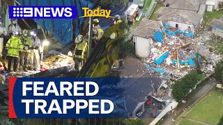 Rescue crews work to free woman trapped after gas explosion | 9 News Australia