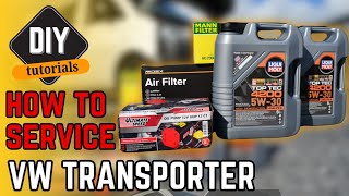 How to Service VW Transporter T5 & T6, Oil Change, Air Filter change, Oil filter