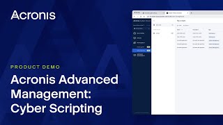 Acronis Advanced Management Cyber Scripting