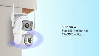 BOAVISION Dual Lens Linkage Security Camera PTZ Camera 360° View Auto Tracking Human Detection