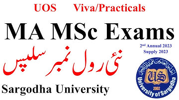 MA MSc 2nd Annual 2023 Viva Roll No Slips UOS | MA MSc Supply 2023 Roll No Slips Viva Practical UOS