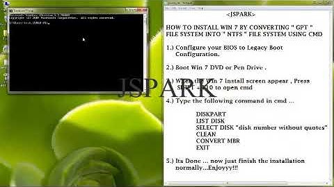 How to convert MBR to GPT and vice versa using cmd.