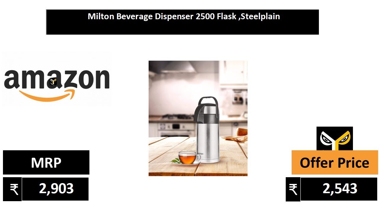Milton Beverage Dispenser 2500 Flask ,Steelplain