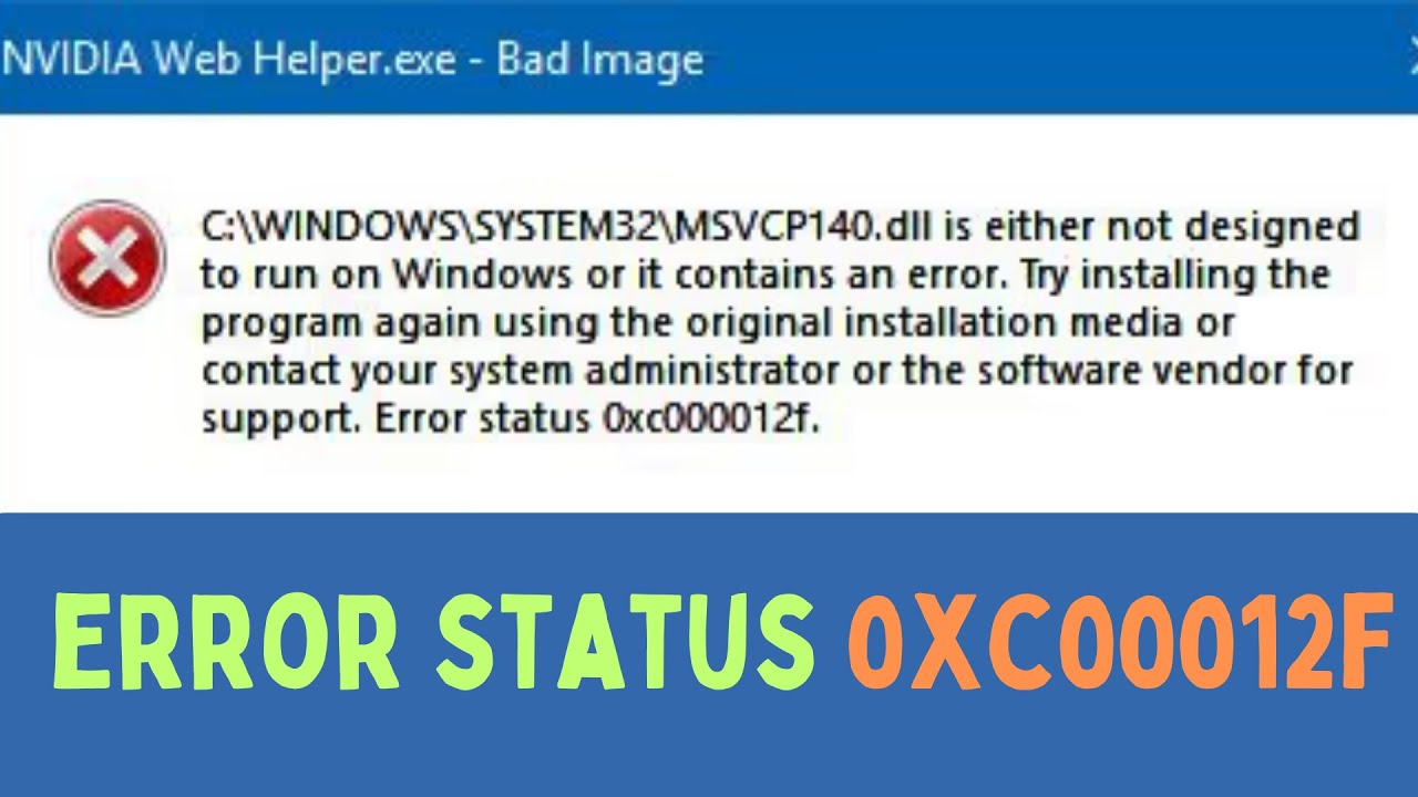 How To Fix ﻿Bad Image Error 0xc00012f On Windows 11 - YouTube