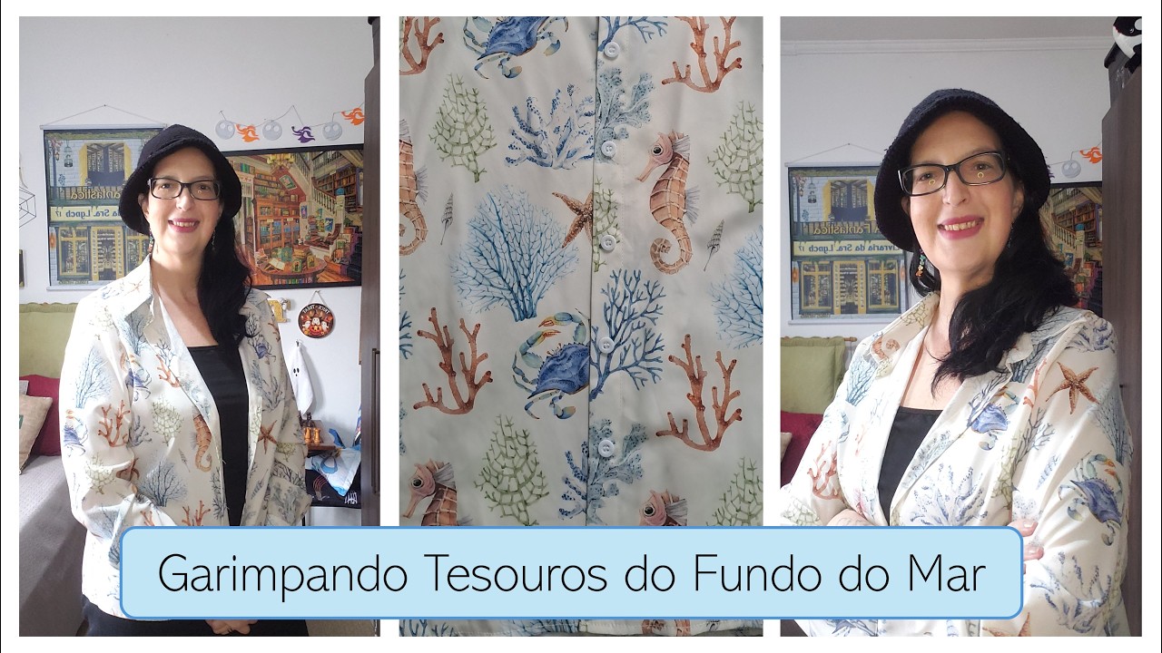 Camisa com Estampa do Fundo do Mar
