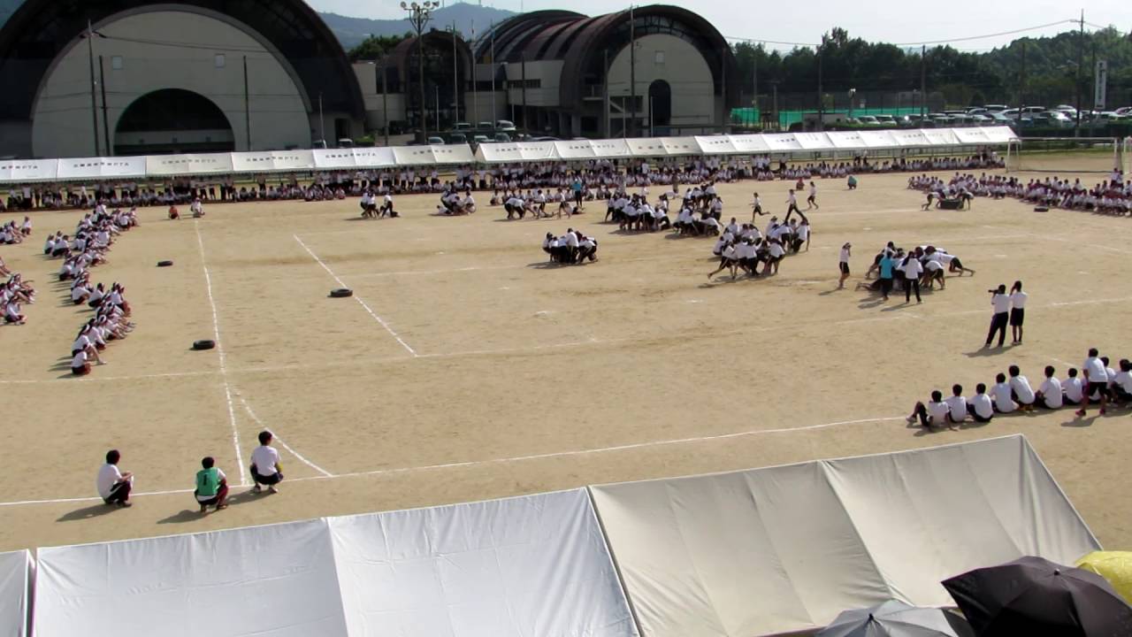 2016年10月02日 広陵高校 吹奏楽部 体育祭  タイヤ奪い