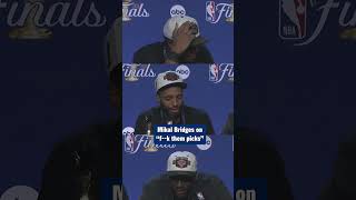 Mikal Bridges on the "F--- Them Picks" chants after Knicks won the title