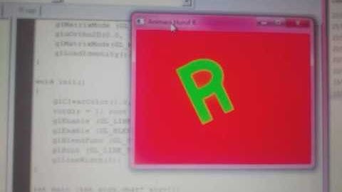Animasi huruf bergerak openGl c++