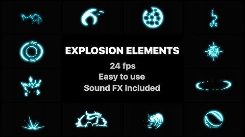 Energy Explosion Elements Stock Motion Graphics