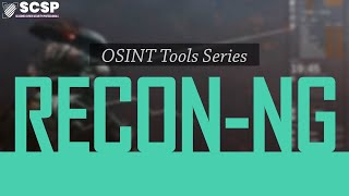 OSINT TOOL SERIES - Recon-ng