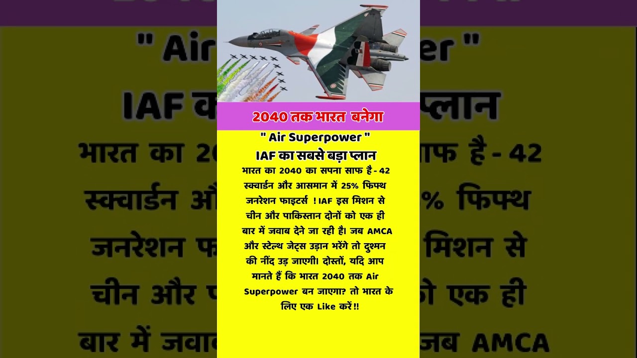 अब भारत बनेगा 2040 तक Air Superpower | 