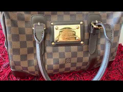 LOUIS VUITTON Berkeley Damier Azur Satchel Handbag White-E5507-Sold 