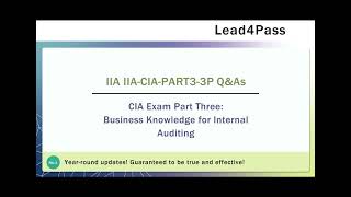 [2022.6] Latest update Lead4Pass IIA-CIA-PART3-3P dumps actual exam questions and answers