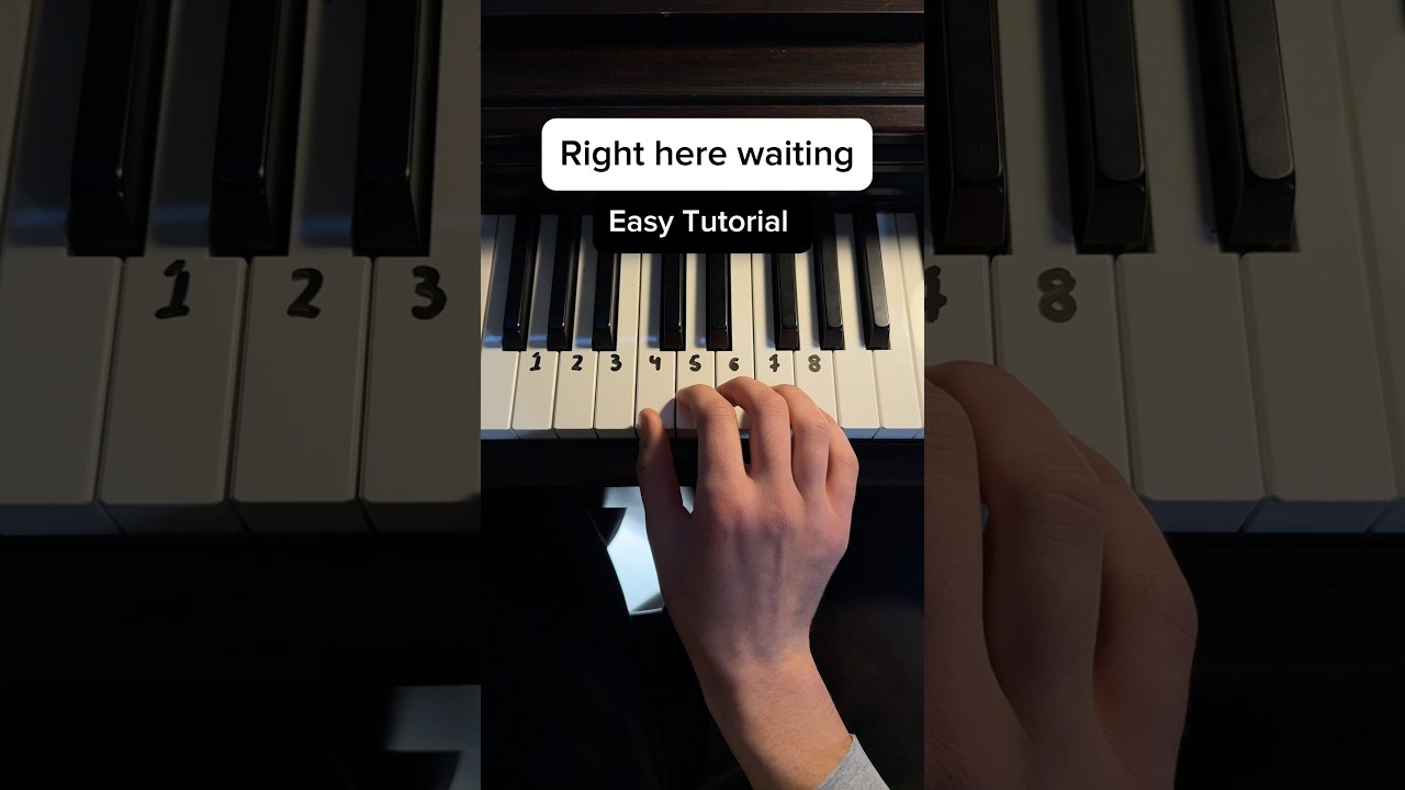 Right here waiting 🎹#piano #tutorial #pianolesson