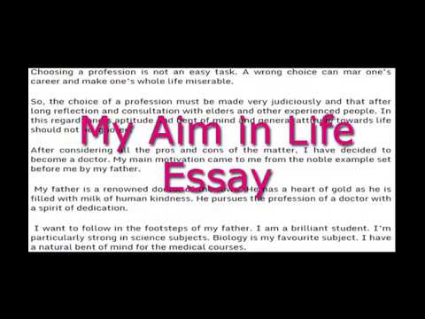 essay on the topic of my aim in life