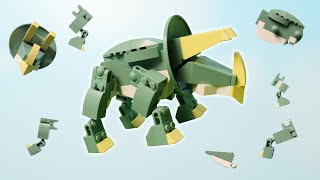 恐竜ブロックシリーズ 稼働ギミックがあるトリケラトプスのブロック　Triceratops - Dinosaurs Blocks