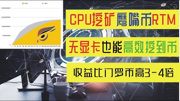鹰嘴币挖矿教程教学方法，无显卡也能高效挖到矿挣到币赚到钱，CPU挖矿比挖门罗币收益高3-4倍-RTM(raptoreum)mining