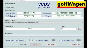 VW Golf 7 cornering light other settings (AFS)