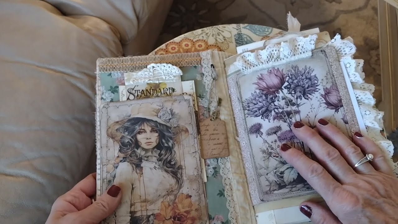 (SOLD) Moody Romantic Ladies Grunge Junk Shabby Chic Journal Notebook