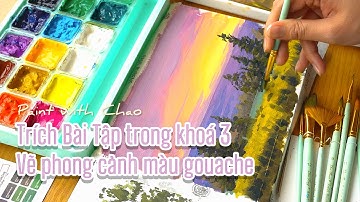 Hướng Dẫn Vẽ Hoàng Hôn Tuyệt Đẹp Bằng Gouache Himi | Luyện Tập Phối Cảnh Xa Gần | Paint with Chao
