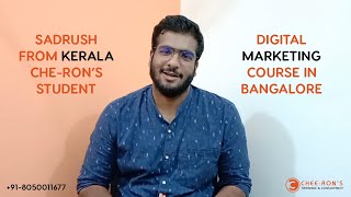 Best Digital Marketing Courses In Bangalore | Cheerons Review by Mr. Sadrush From KERALA