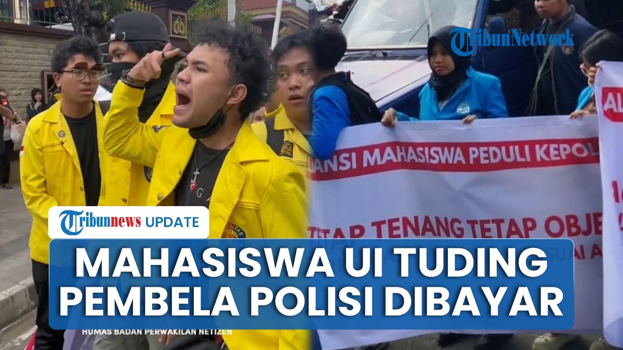 Momen Mahasiswa UI Usir Massa Tandingan yang Bela Polisi saat Demo di Mabes Polri: Kalian Dibayar!