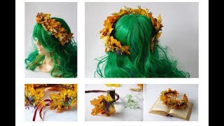 DIY Осенний венок  своими руками для фотосессии Autum colors Flower crown ( fall headpiece )